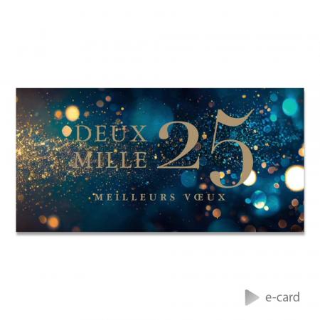E-card entreprise 2025 bulles de couleurs et dorure