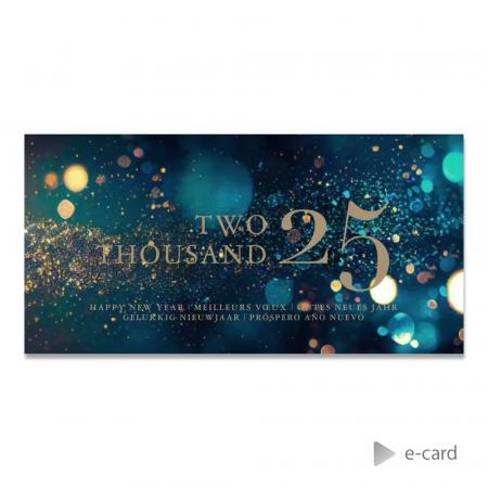 E-card entreprise bulles de couleurs et dorure 