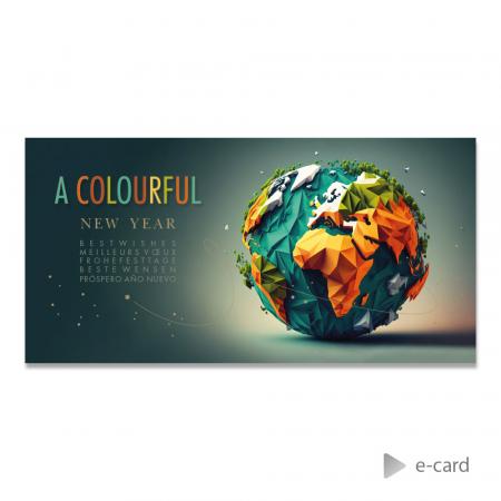 E-card globe terrestre origami 2025