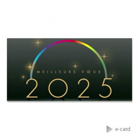 E-card professionnelle 2025 dorure sur fond noir