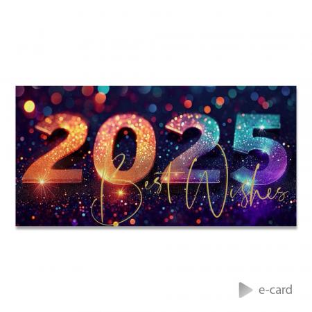 E-card professionnelle 2025 reflets colorés