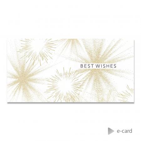 E-card société feux d'artifice dorés 