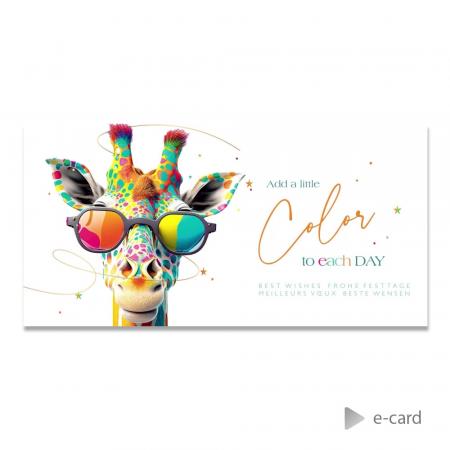E-card société girafe en couleur 