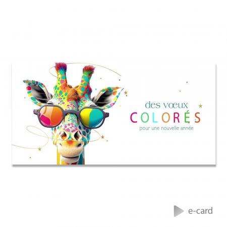 E-card société girafe en couleur 